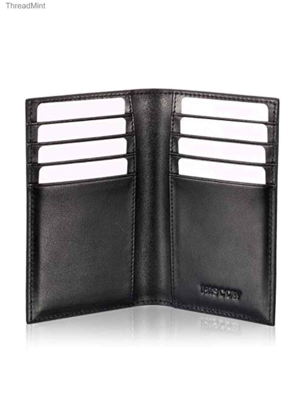 Slim Bifold Full Grain Nappa Leather Credit Card Holder Wallet